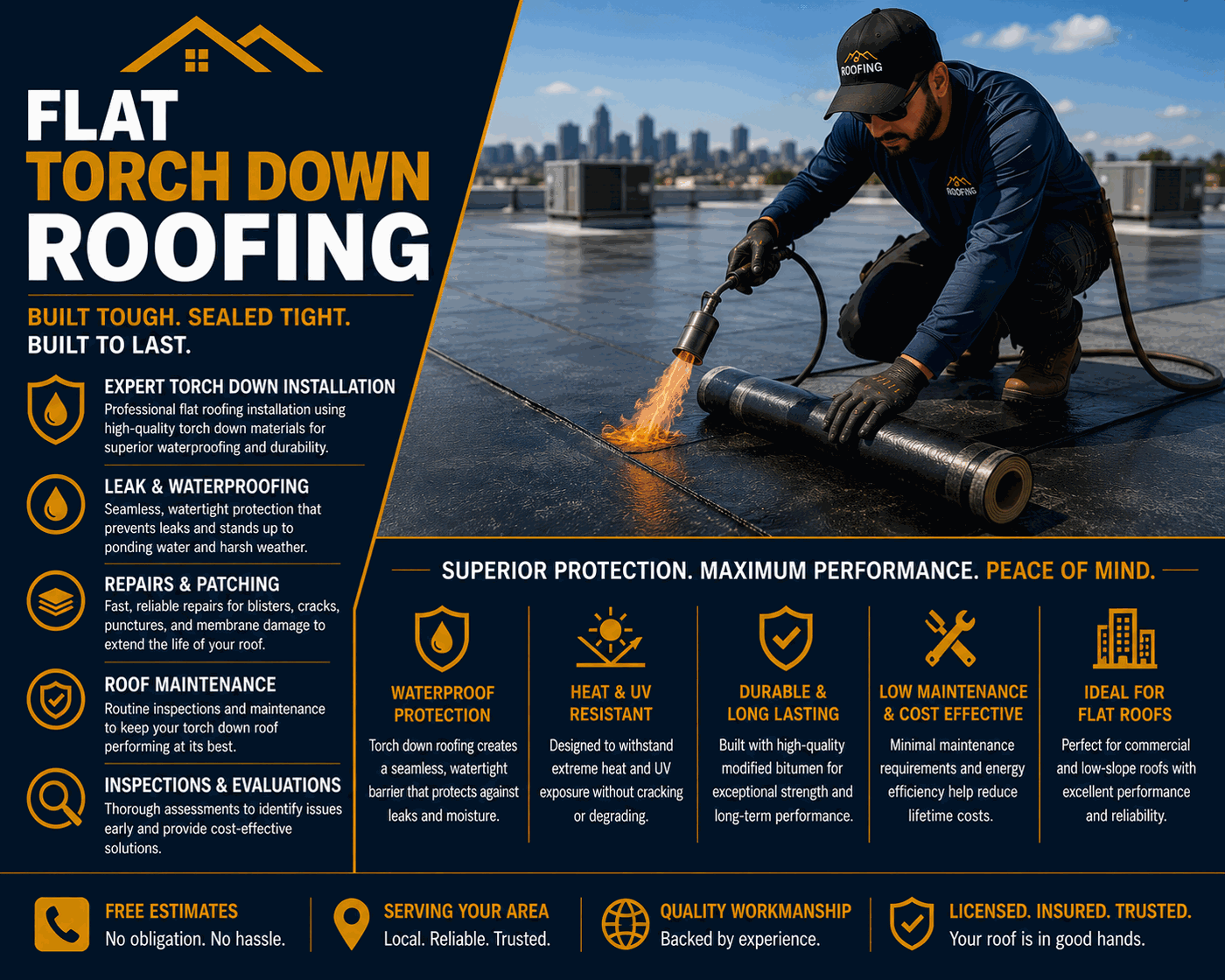 Flat Torch Down Roofing Whittier 