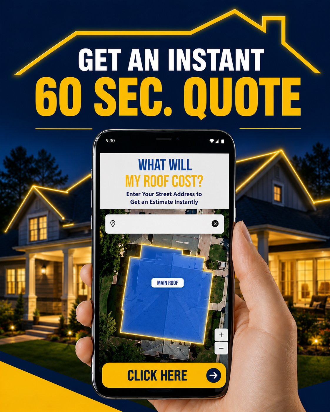 Get an instant 60 second roof quote